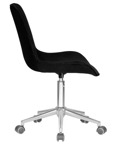 Кресло офисное 9518-LM DORA, цвет сиденья черный (1922-21), цвет основания хромированная сталь Dobrin, чёрный/велюр, ножки/металл/хром, размеры - 840*990***600*600 фото 3
